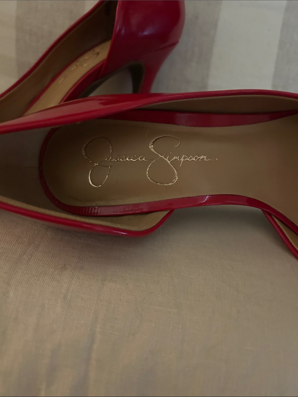 Jessica Simpson Red Patent Pointed-Toe Pumps